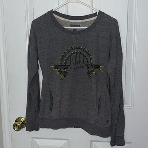 Kendall & Kylie Pocket Sweatshirt Small Grey